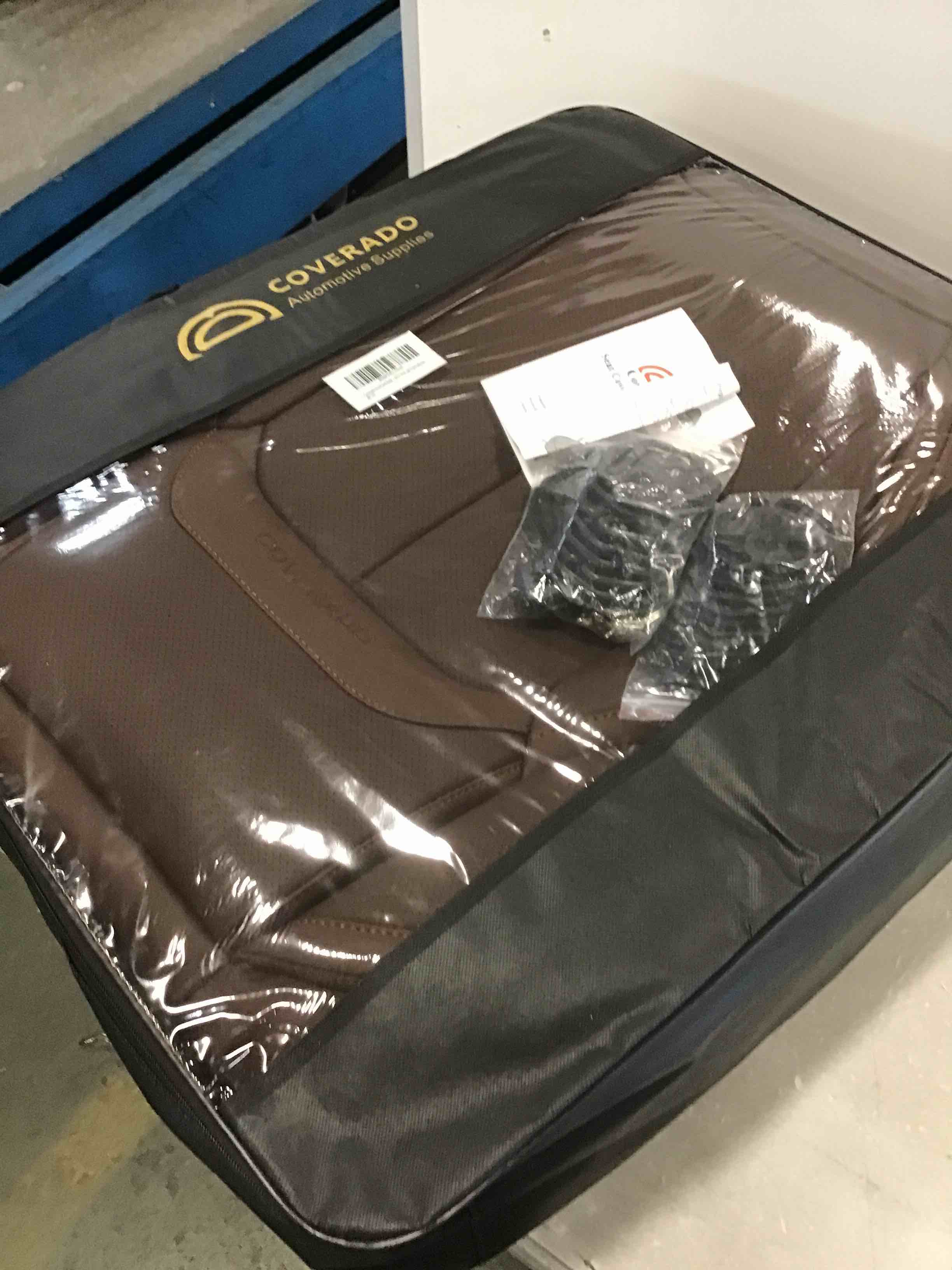 Coverado Seat Covers, Car Seat Covers Full Set, Car Seat Cover Winter, Car Seat Protector with Head Pillow, Nappa Leather Seat Cushion, Waterproof Front Car Seat Covers and Back Fit Most Cars Brown Brown FullSet