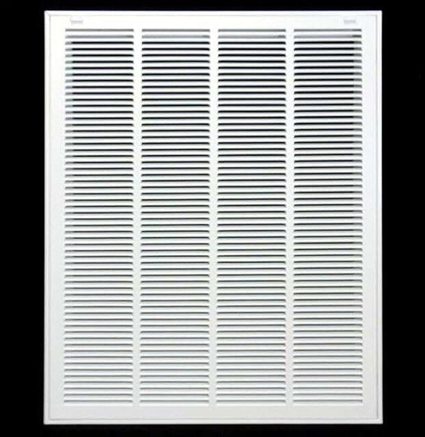 26" X 32" Steel Return Air Filter Grille for 1" Filter - Easy Plastic Tabs for Removable Face/Door - HVAC Duct Cover - Flat Stamped Face -White [Outer Dimensions: 27.75w X 33.75h] 26 X 32