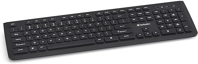Verbatim 2.4Ghz Wireless Slimline Keyboard Plug And Play USB Receiver Compatible with PC, Laptop