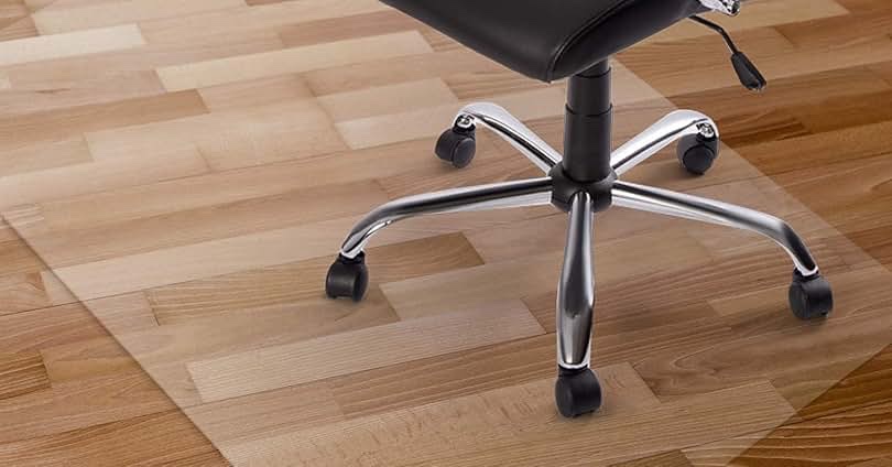 Naturei Office Chair Mat for Hard Floors, 46” x 72” Large Floor Protector Mats, Easy Rolling Desk Chair Mat for Hardwood, Clear, Easy to Clean (Rectangle)