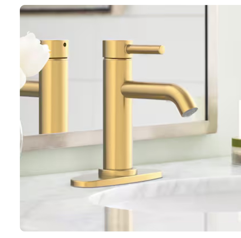 100+ bought last week allen + roth Harlow Brushed Gold Single Hole 1-Handle WaterSense Bathroom Sink Faucet with