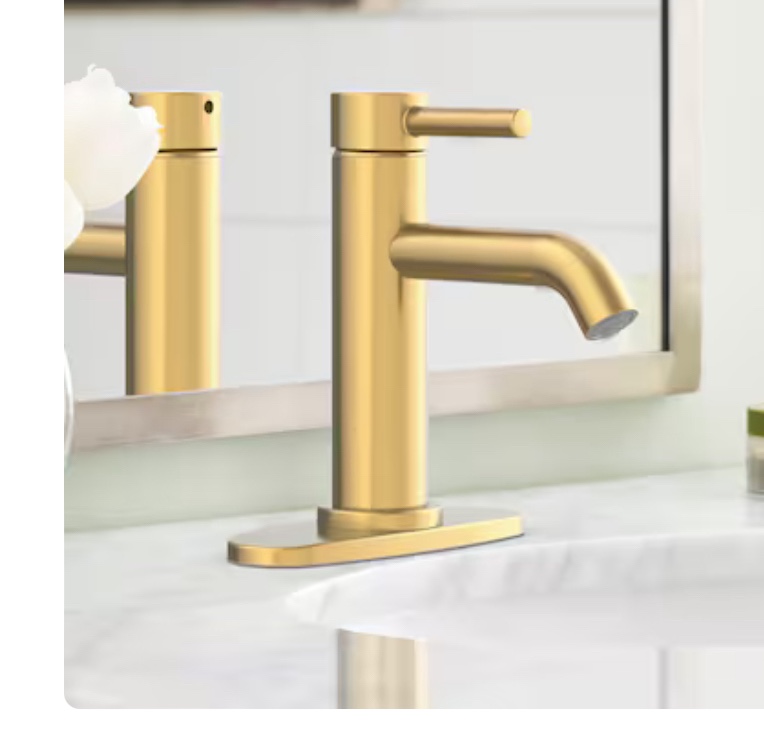 100+ bought last week allen + roth Harlow Brushed Gold Single Hole 1-Handle WaterSense Bathroom Sink Faucet with 