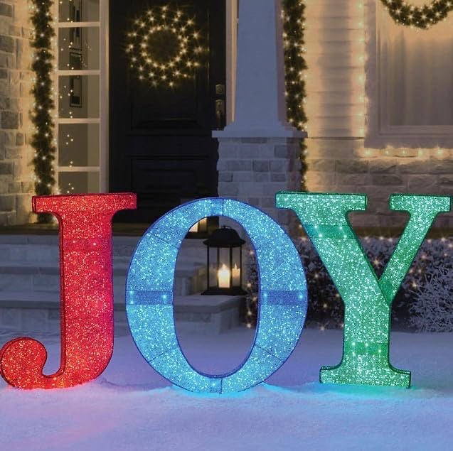 Pre-lit Joy sing Multi for indoor and outdoor Pre-Lit Joy Sign - Multicolor For indoor or outdoor use
