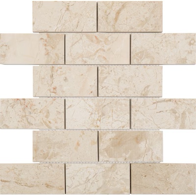Marfil Polished Marble Natural Stone Mosaic Subway Wall Tile (Common: 12-in x 12-in; Actual: 12-in x 12-in)