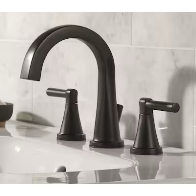 Delta Becker Matte Black Widespread 2-Handle WaterSense Bathroom Sink Faucet with Drain Item #5286740 | Model #35891LF-BL