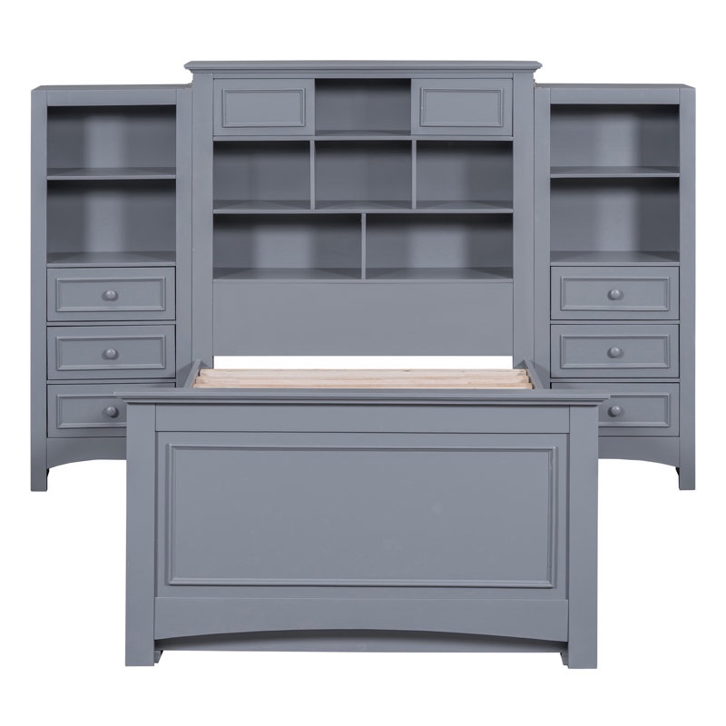 Attiya Bookcase Platform Storage Bed ( Incomplete)