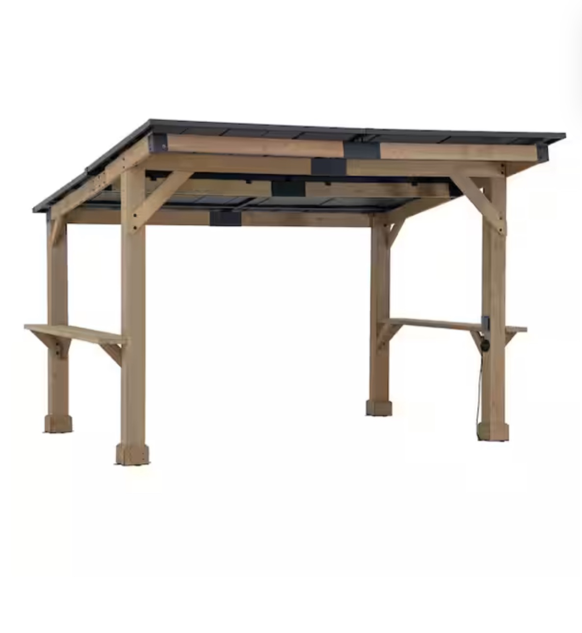 10 ft. x 12 ft. Gazebo, Outdoor Patio Wooden Frame Grill Gazebo Backyard BBQ( incomplete missing box 1/4 ) 
