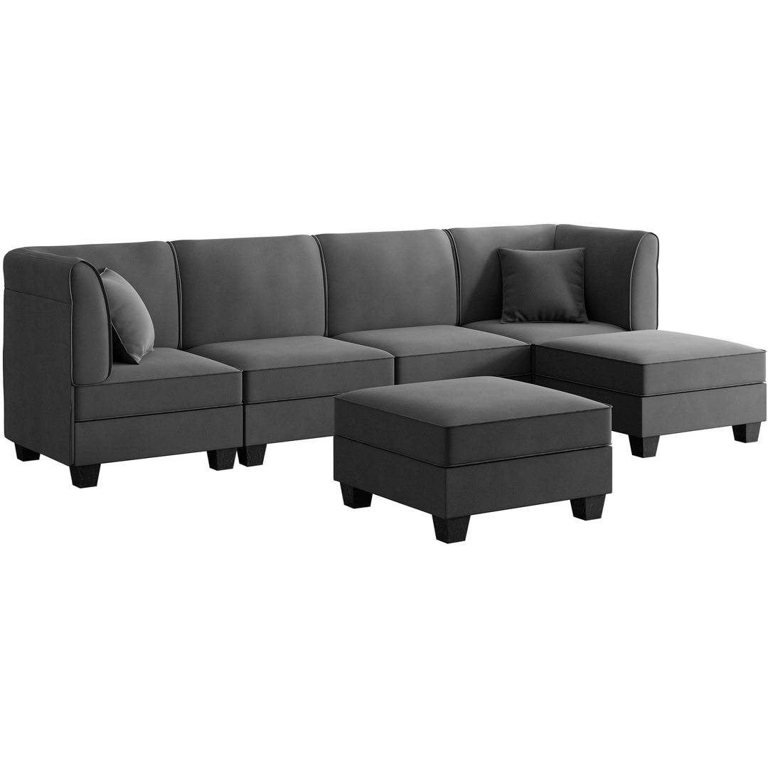 Walsunny U-Shape 6 Seats Convertible Sectional Sofa Couch ( ottoman only)