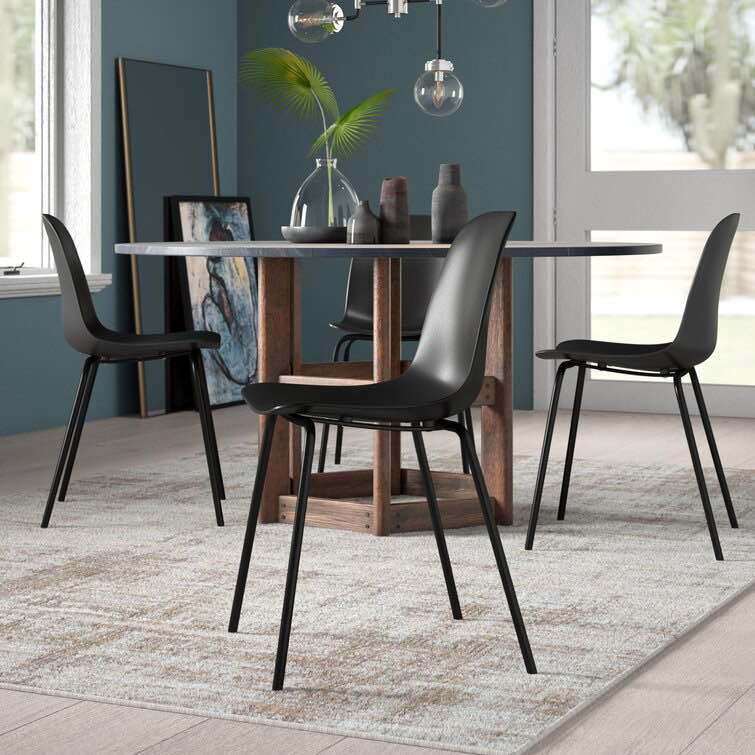 Black Almeda Cheatham Side Chair (Set of 8)  ( Missing legs )