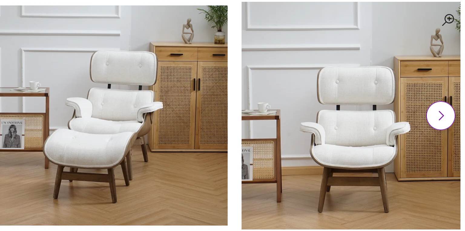 Jeyshan Upholstered Tufted Lounge Chair and Ottoman ( incomplete ottoman only) 
