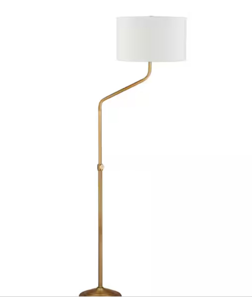 Callum 66 in. Brushed Brass Adjustable Height Floor Lamp
