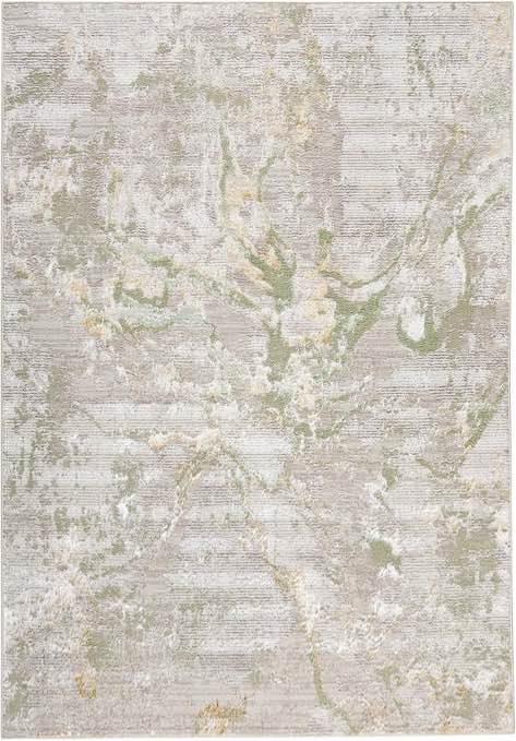 TOWN & COUNTRY LUXE Opaline Bold Marble Area Rug with Glam Metallic Ribbed Texture Pile, Sage Green, 5'2"x7'2" Glan