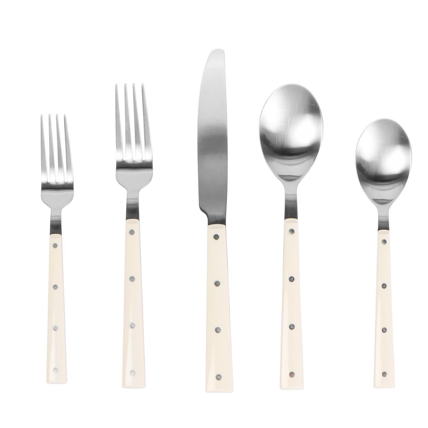 Soline Stainless Steel Flatware - Set of 5 Pieces - Service for 1Set of 20 Pieces 