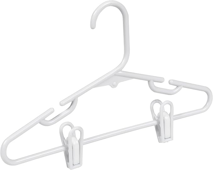 Honey Can Do Kids Clothes Hangers with Clips, HNG-09047 White, 7" x 0.25" x 11.75 inches, 18-Pack