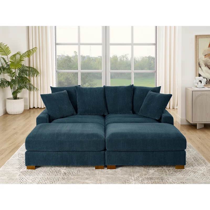 Zaheer 86'' Corduroy Sofa( incomplete Laf Armless chair )