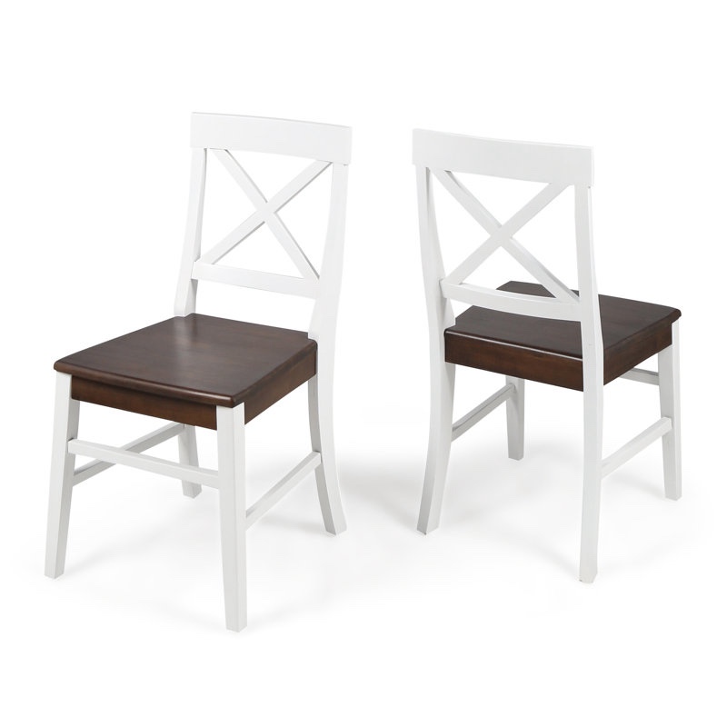 Hitz Solid Wood Cross Back Side Chair (Set of 2)