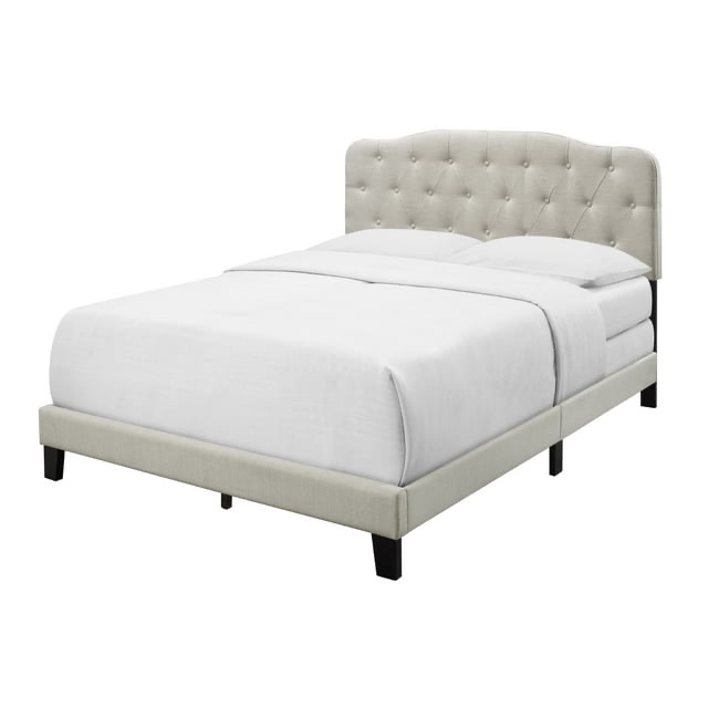 HMD Carmel Upholstered King Panel Bed, Beige