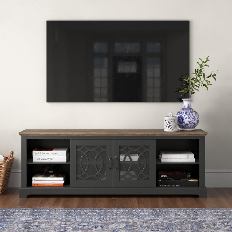 Black/Knotty Oak Allivia TV Stand for TVs up to 75"