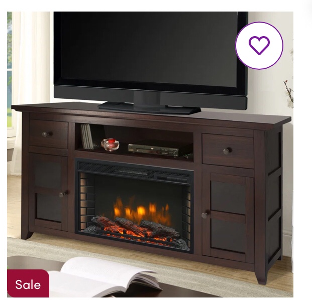 Winchester TV Stand for TVs up to 65" with Electric Fireplace Included