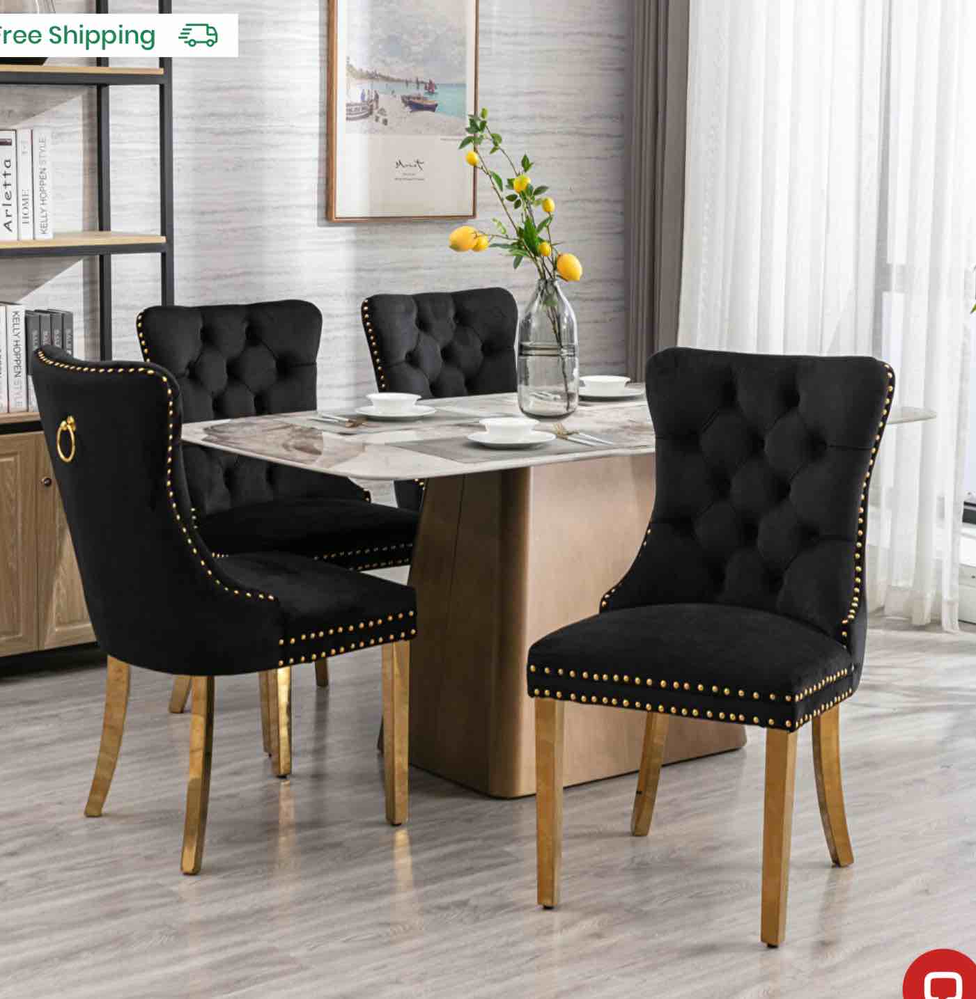 W602 Black Chair Set of 2
