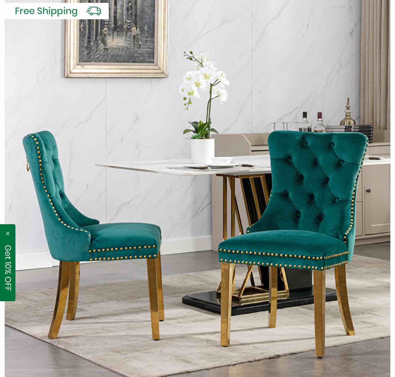 W602 Green Chair Set of 2