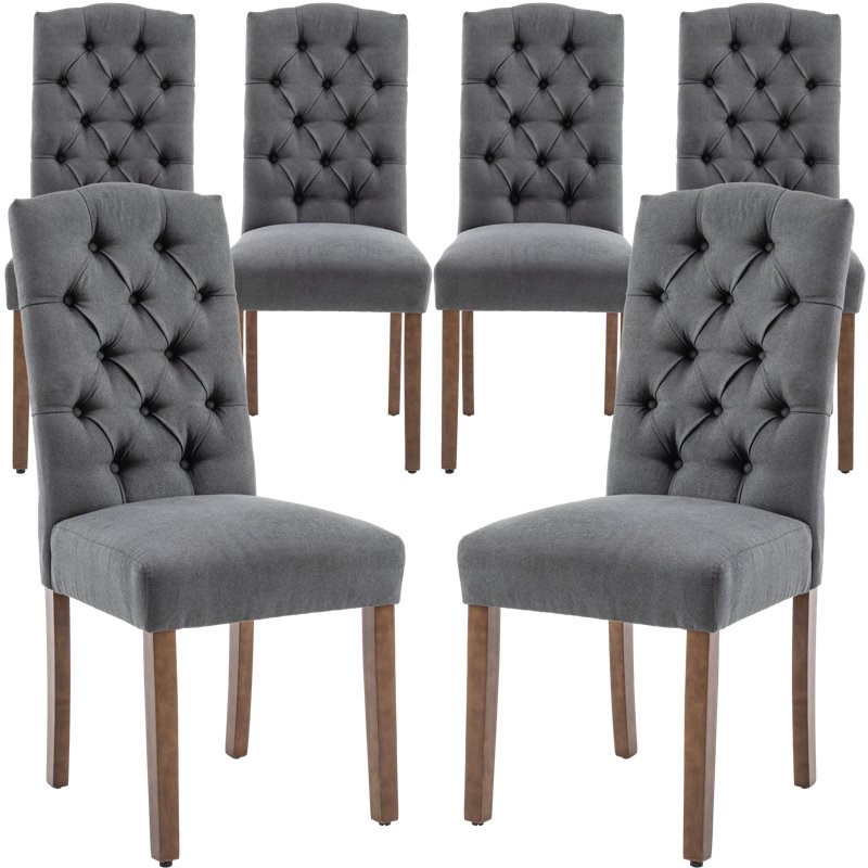 Tiarnna Linen Side Chair Dining Chair (Set of 2)