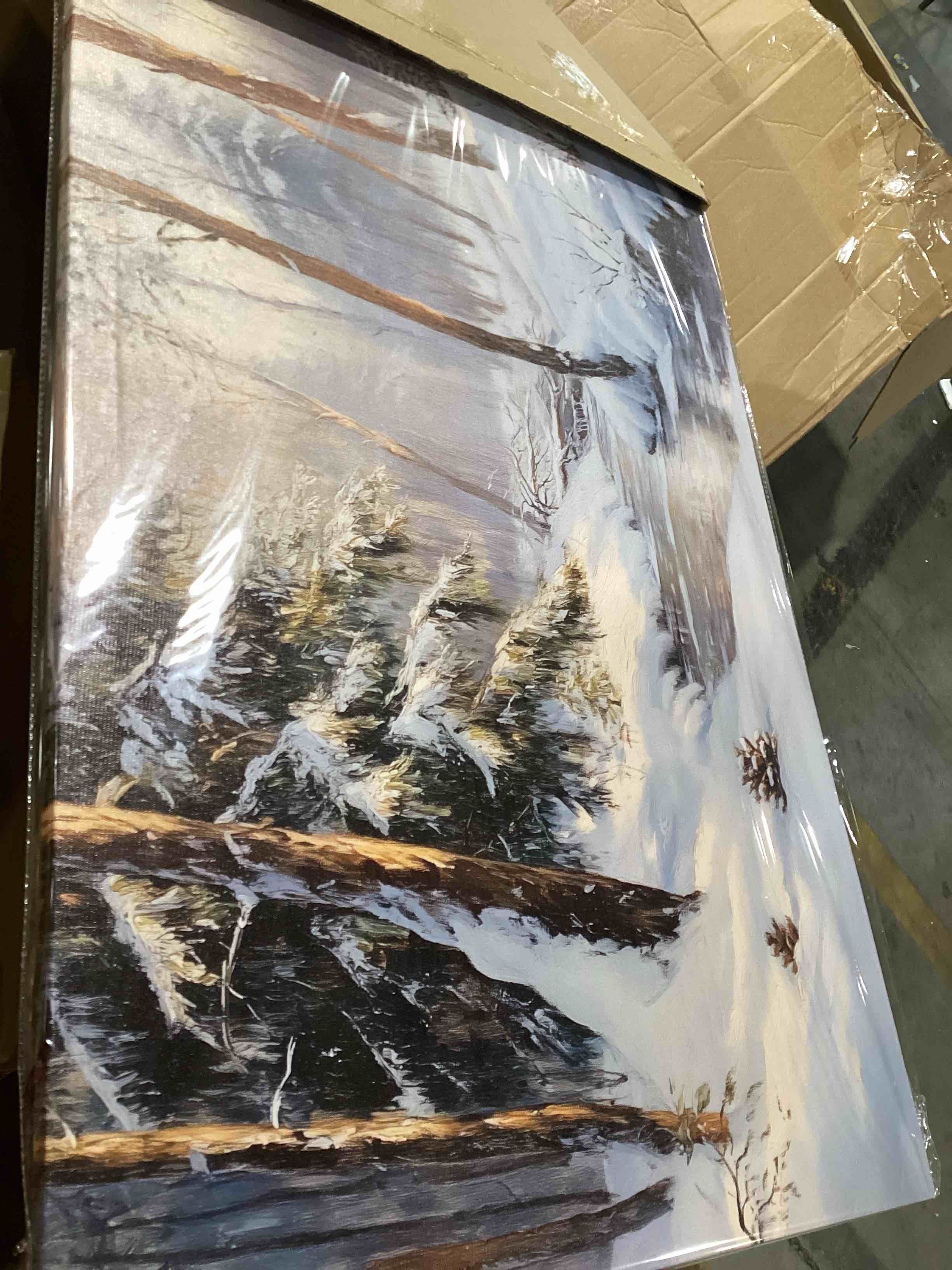 Landscape Painting, Canvas Art Print, Pine Tree Forest Wall Art, Woodland Home Decor, Abstract Nature Wall Art, Print on Canvas Art Similar 