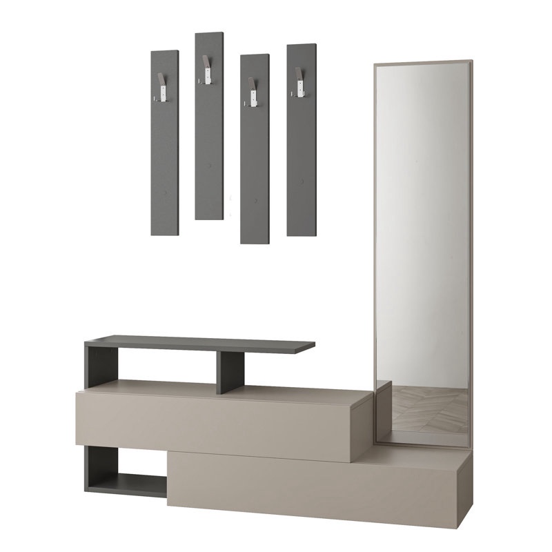 Claflin Hall Tree 53.8'' Wide with Bench and Shoe Storage( incomplete 