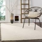 5’ x 8’ Solid Cream Wool Area Rug