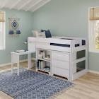 Twin Loft Bed with Drawers, white