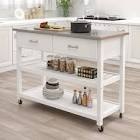 (INCOMPLETE) Kitchen Island Cart with Stainless Steel Top