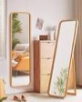 Natural  Wood Framed Stand Up Mirror