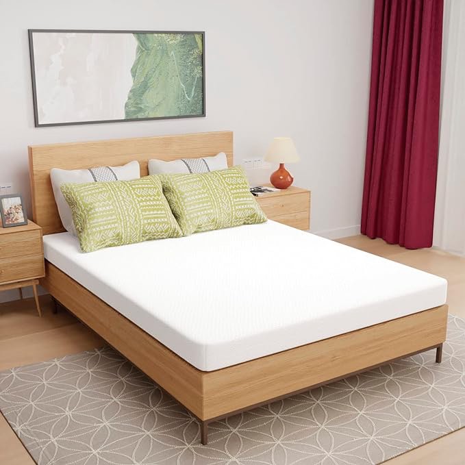 PayLessHere 5 Inch Queen Memory Foam Mattress/Cooling Gel Bamboo Charcoal Infused Mattress/Medium Firm Mattresses/CertiPUR-US Certified/Bed-in-a-Box/Pressure Relieving Queen Size,White