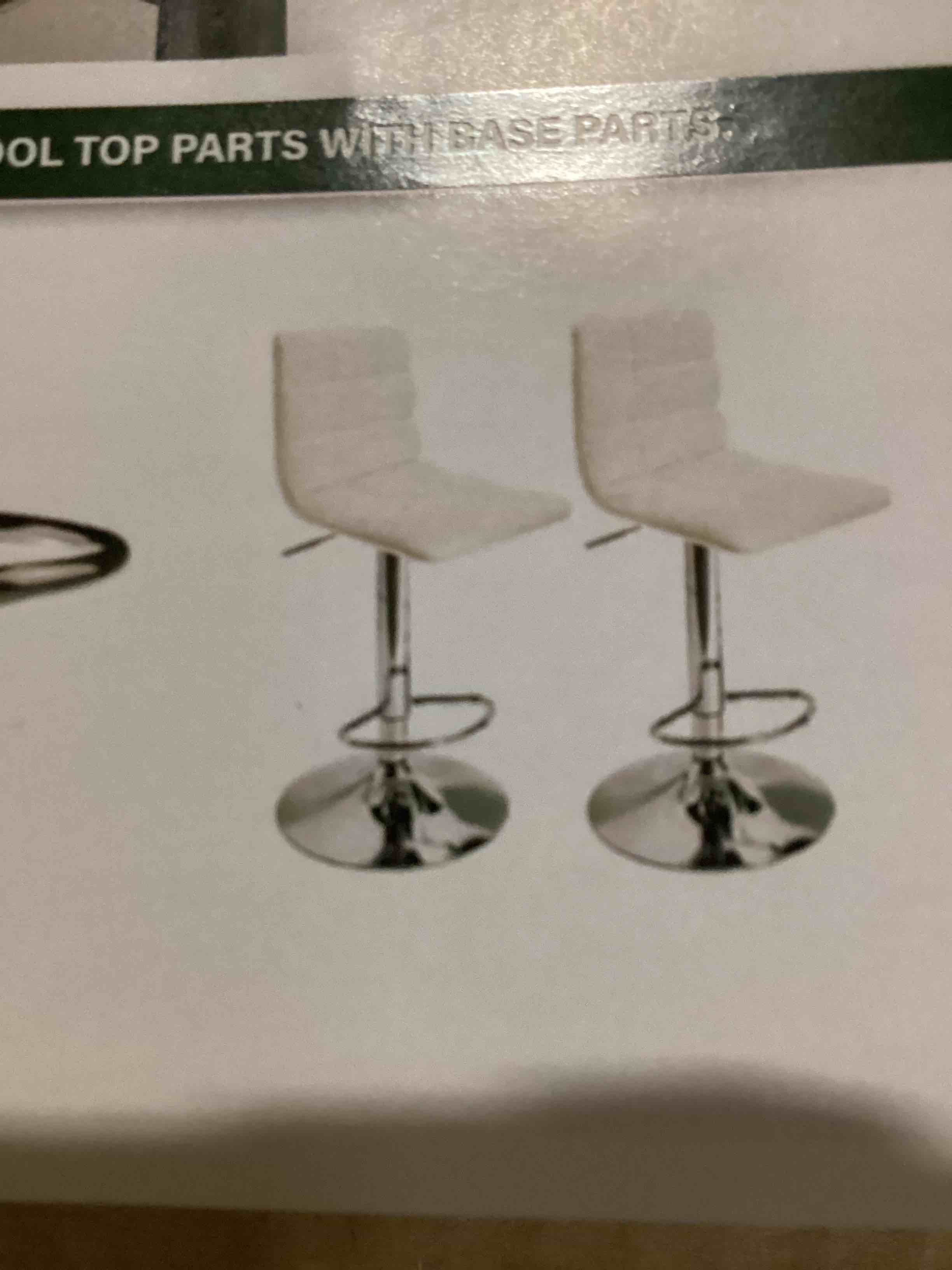Set of 2 Cream White Barstool