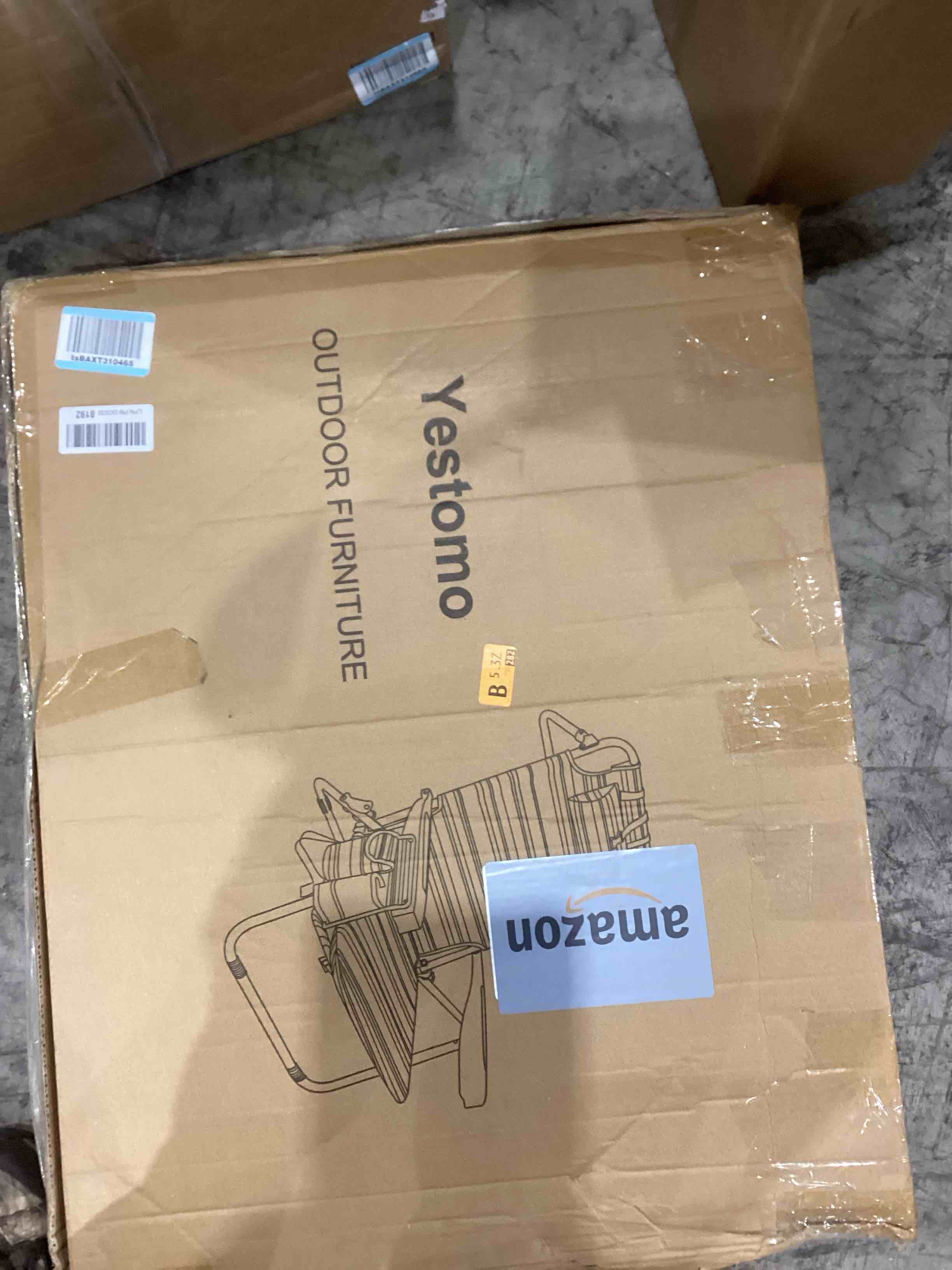 Backpack Beach Chair for Adults, Folding Beach Chair with 4 Positions, Heavy Duty Beach Chair with Large Cooler Pouch Support to 350LBS (Stripes_Blue&Cyan&Yellow)