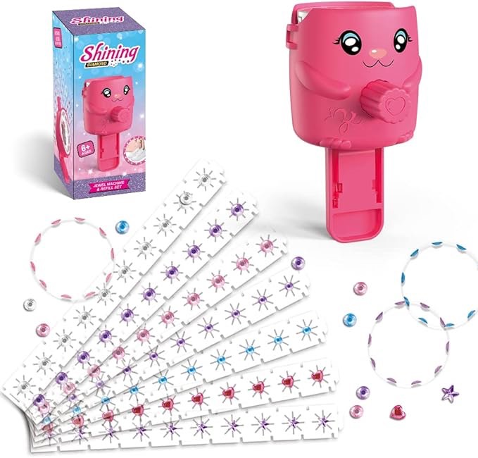 Hair Shining Diamond Stamper, Hair Bedazzler Kit with Hair Glitter Patch, Quick Hair Glitter Machine, Hair Glitter Stamper, Diamonds Stamper Tool for Hair, 10 Different Types 120 Hair Glitter Diamond (Stamper Kit with 120PCS Gems)