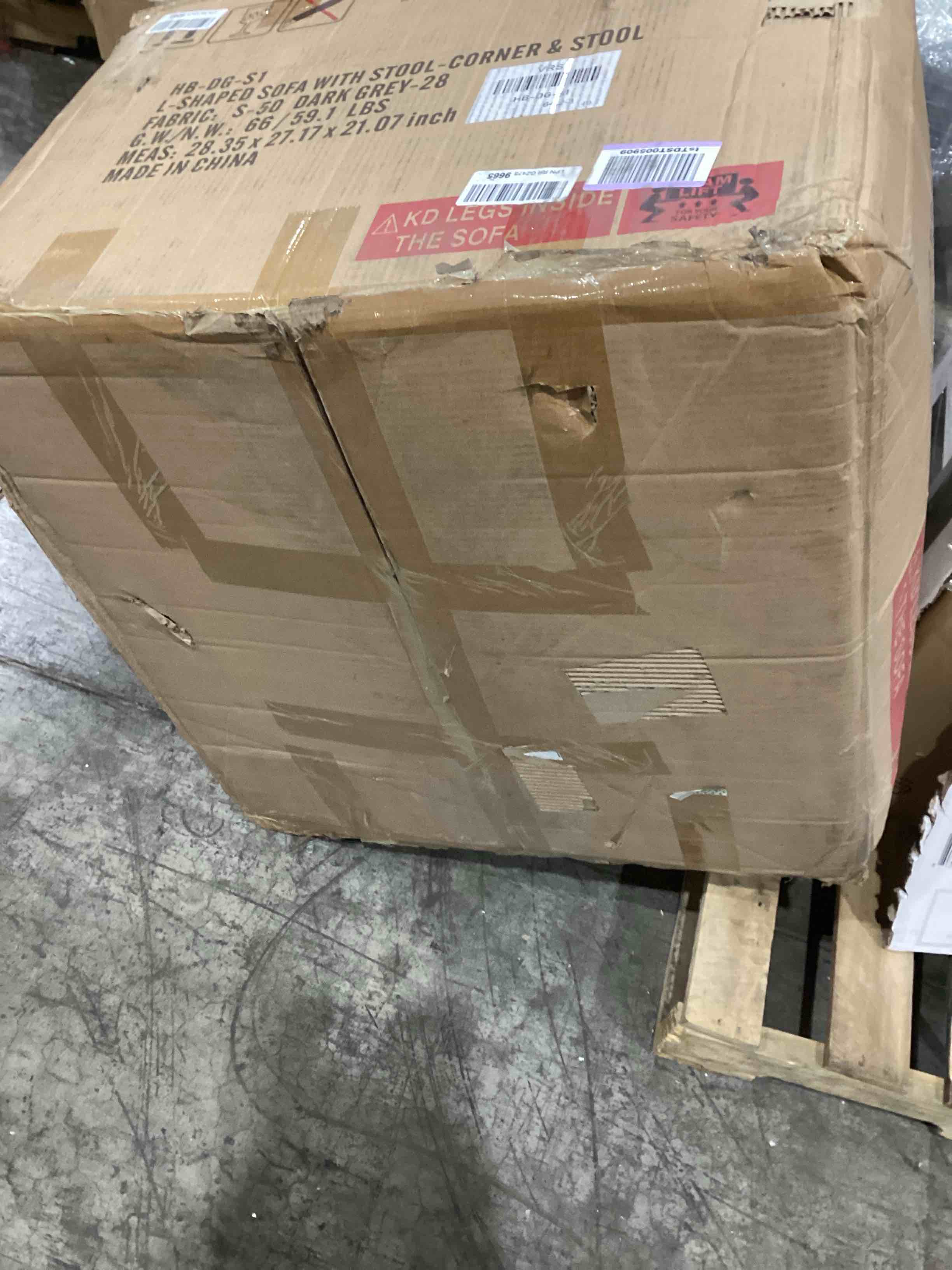 MAEVIS 108 inch Oversized Modular Sectional Fabric Sofa Set, Extra Large L Shaped Couch Reversible Chaise Modular Sectional Couch,2 Seat Modular Sofa with Storage Ottoman, Linen Grey