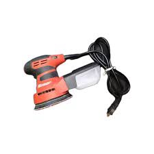 Bauer 2.8 Amp, 5-inch Random Orbit Palm Sander. It's a power tool used for sanding wood, metal, and other surfaces to create a smooth finish. Motor: 2.8 amp fan-cooled motor with sealed bearings. Speed: Variable 6-speed control. Orbit: 13,000 OPM (orbits per minute). Grip: Comfortable rubber palm grip. Dust Collection: Includes a dust bag for collecting debris. Sanding Action: Utilizes random orbital action to prevent swirl marks. Ergonomics: Compact and lightweight design for comfortable handling. Cord Length: Features a 6 ft cord.