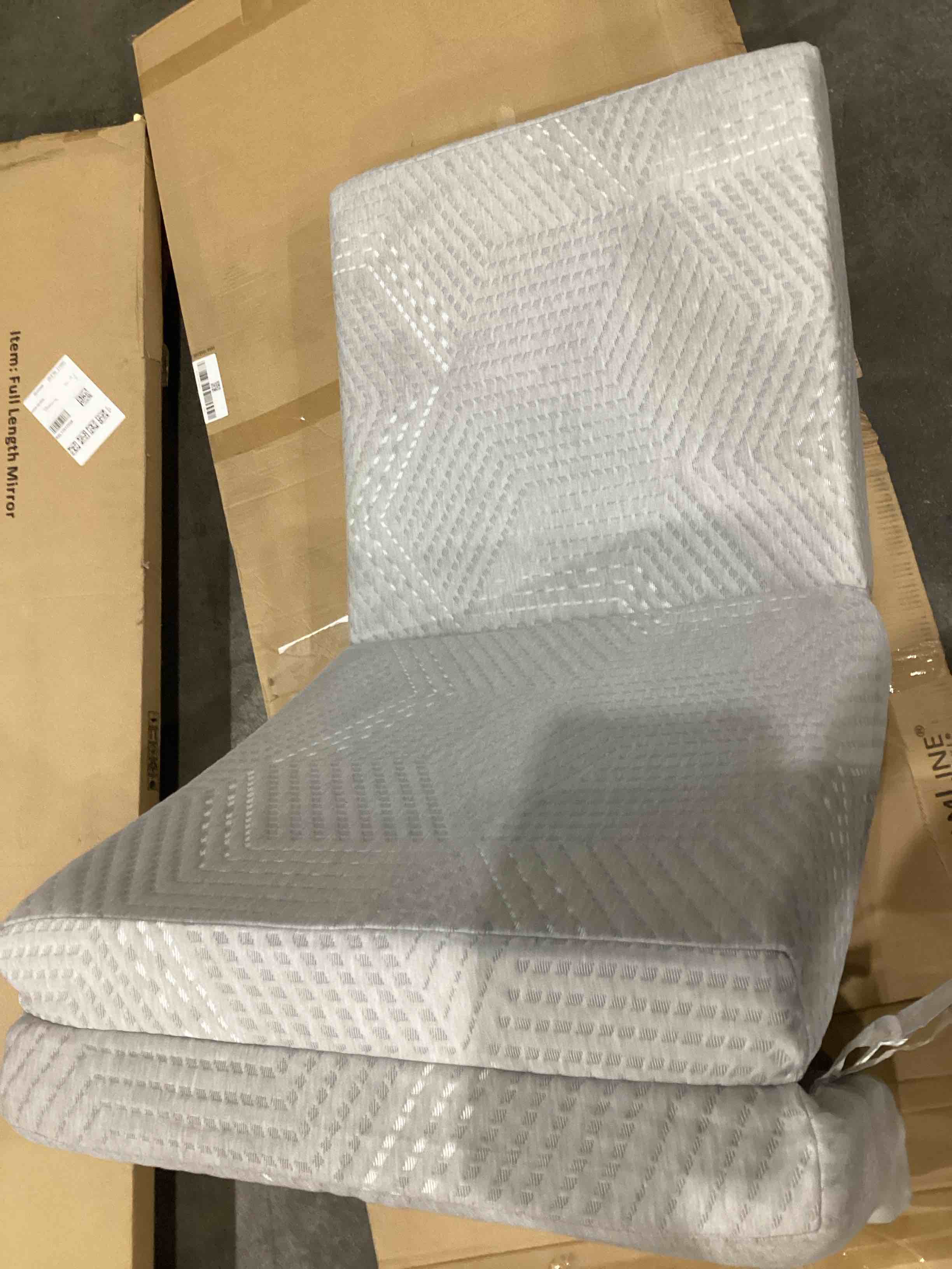 Colchn de espuma viscoelstica de tres pliegues, colchn plegable individual de 4 pulgadas con funda plegable y lavable, tapete de viaje e invitados, 75 x 25 x 4 pulgadas, gris