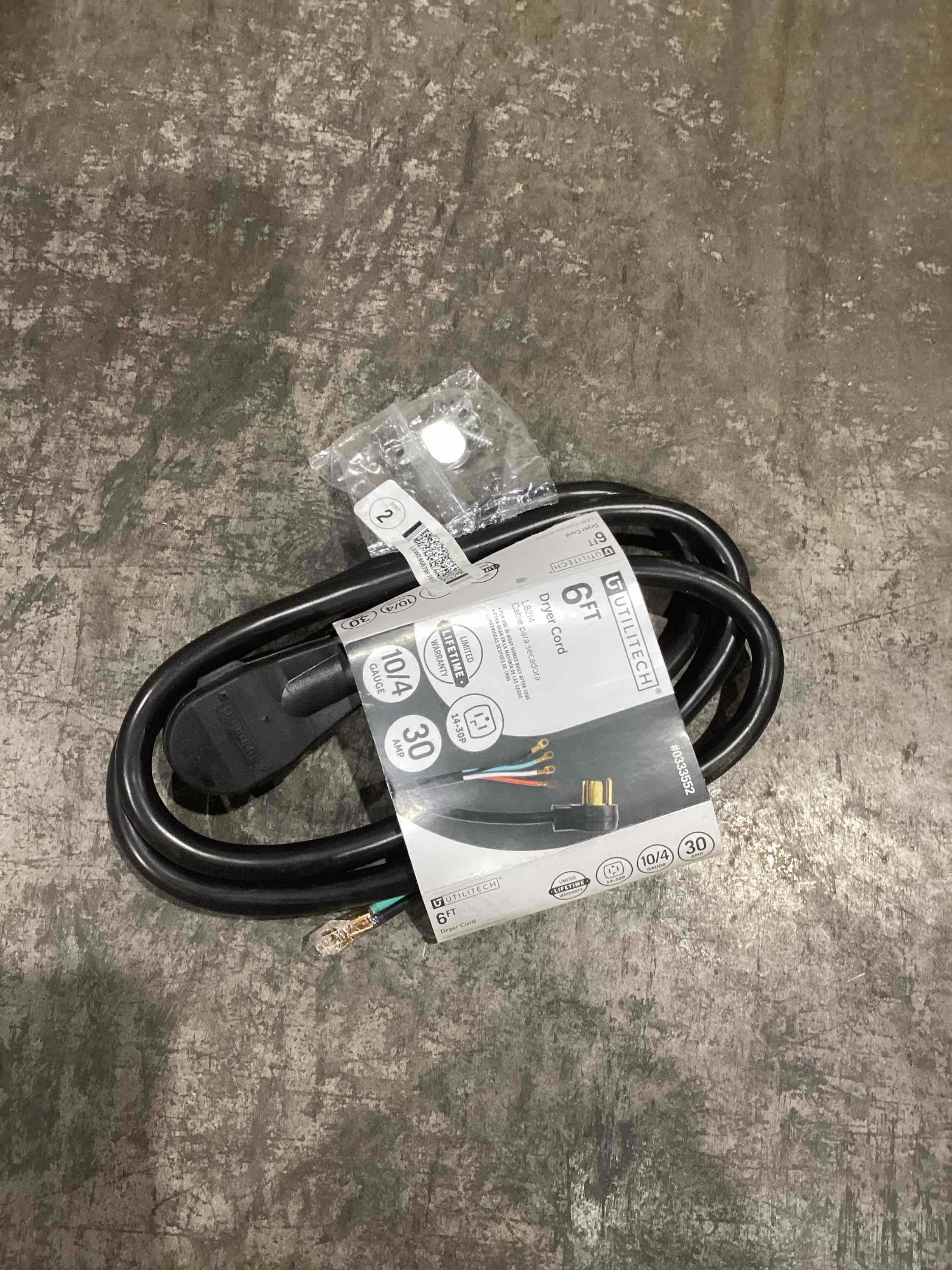 Dryer cord TOPDC 4 Prong Dryer Cord, 30 AMP Appliance Power Cord 5 Feet, Wires in 4 Colors with O Ring Terminal Connectors, Pure Copper Wire