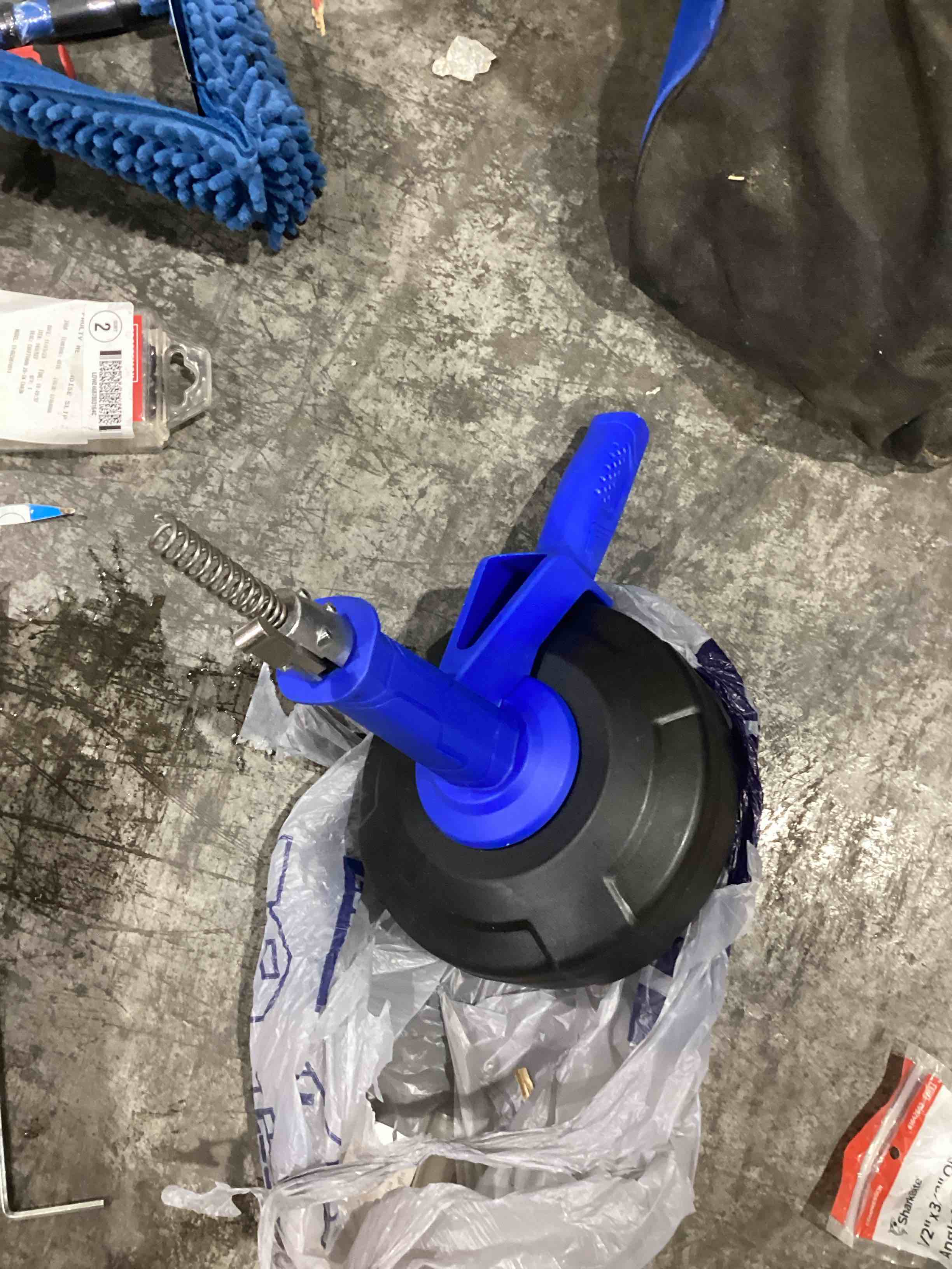 kobalt 25 ft drum auger power drill adapter diameter drains DrainX Pro Steel Drum Auger Plumbing Snake | Heavy Duty 35-Ft Drain Cable with Work Gloves and Storage Bag