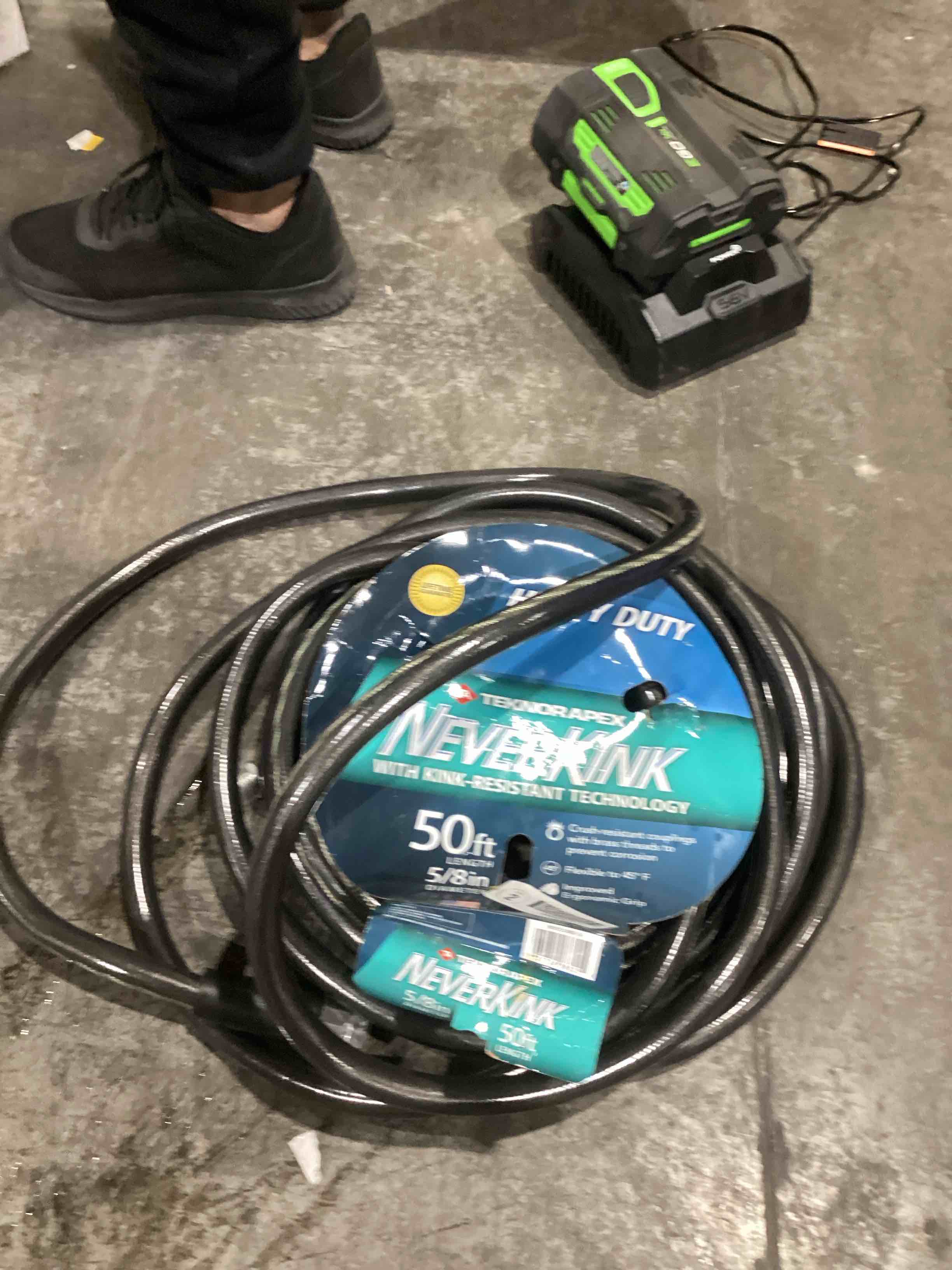 heavy Duty teknor apex neverkink with kink resistant technology $39.99 $0.80 per Foot ($0.80 / Foot) FREE delivery Monday, December 30. Order within 5 hrs 26 mins. Details Arrives after Christmas. Need a gift sooner? Send an Amazon Gift Card instantly by email or text message. Delivering to Antioch 37013 - Update location In Stock Quantity: Quantity:1   Add to Cart   Buy Now Ships from Shade N' Shelters Sold by Shade N' Shelters Returns Returnable until Jan 31, 2025 Payment Secure transaction   Add a Protection Plan: 2-Year Protection Plan for $3.99 3-Year Protection Plan for $5.99 Asurion Complete Protect: One plan covers all eligible past and future purchases (Renews Monthly Until Cancelled) for $16.99/month Add to List Other sellers on Amazon New (3) from $37.99   & FREE Shipping   Sponsored   Teknor Apex 100519499 NeverKink 8615-50, Heavy Duty Garden Hose, 5/8-Inch by 50-Feet Click image to open expanded view                      100519499 NeverKink 8615-50, Heavy Duty Garden Hose, 5/8-Inch by 50-Feet