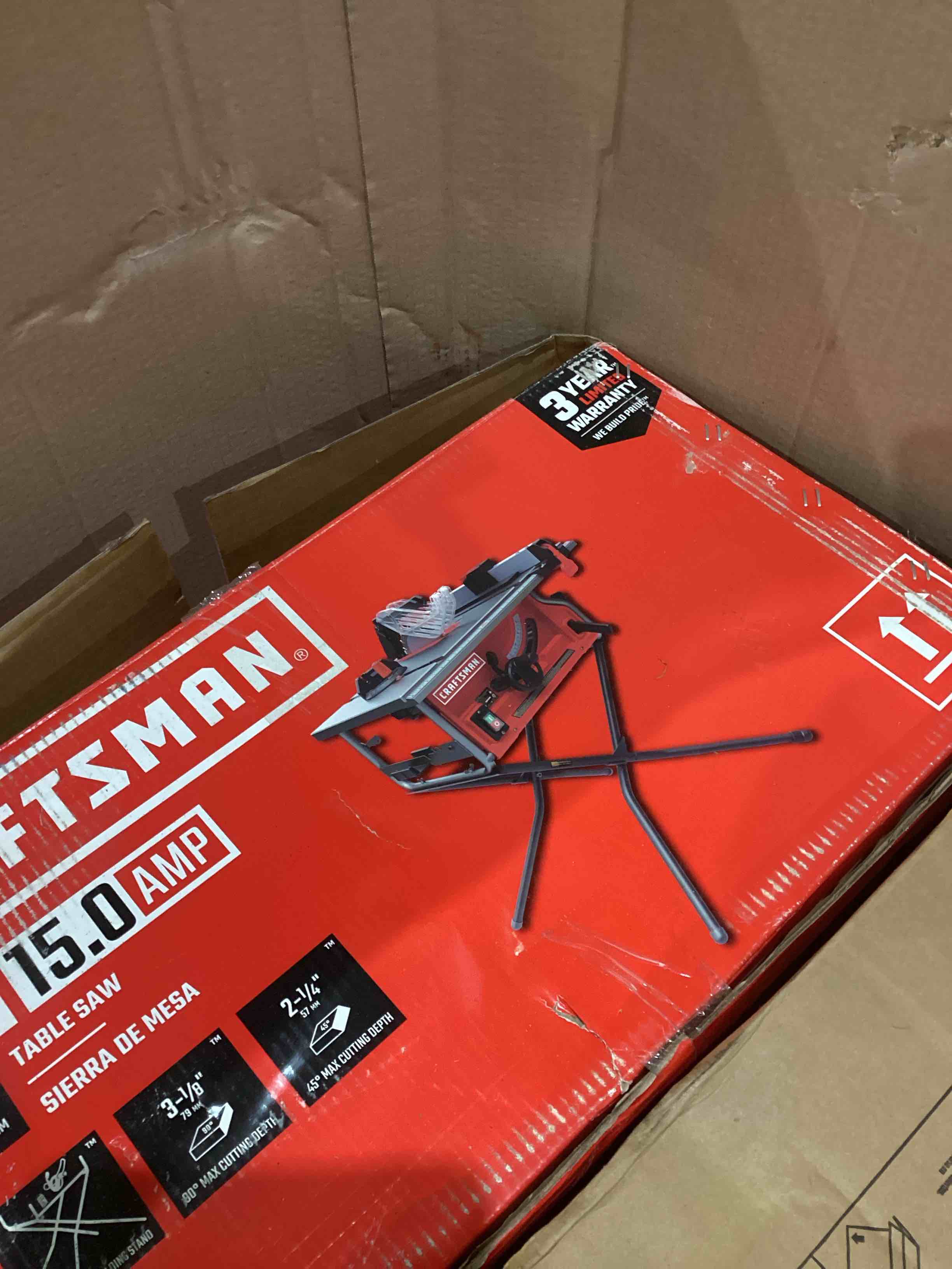 TUFFIOM 10inch Table Saw w/Port for Connecting Dust Collector, Portable Benchtop Table Saw w/ 60T Blade, Stand & Push Stick, 5000RPM, Adjustable Blade Height, 90Cross Cut & 0-45Bevel Cut