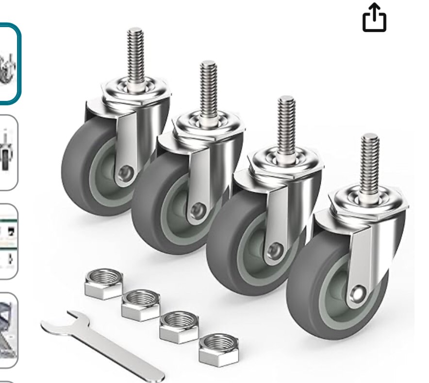 4 grey small roll wheels 