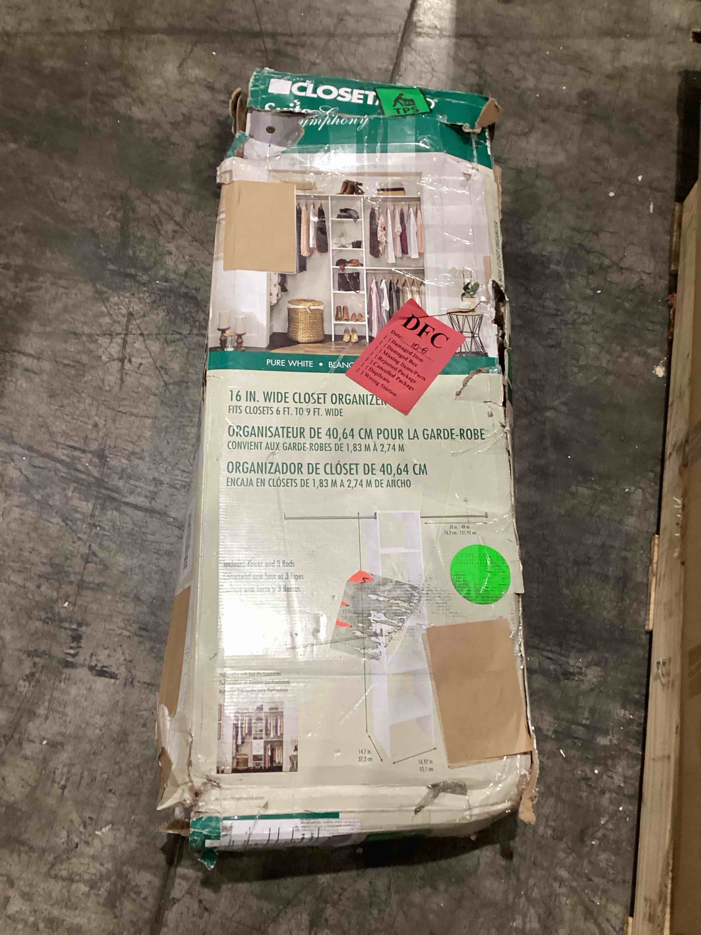 16 in wide Closet organizer 