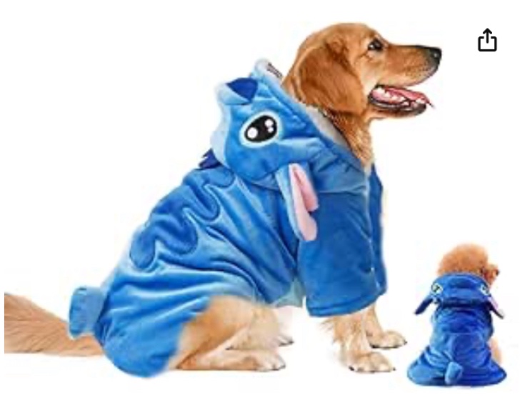 Dog Costume, Gimilife Dog Hoodie, Dog Halloween Costume Pet Xmas Pajamas Outfit, Pet Coat Cartoon Costumes for Small Medium Large Dogs and Cats for Halloween Christmas and Winter - 3XL 3XL ( 80+ LB | 43.31"Chest Girth )