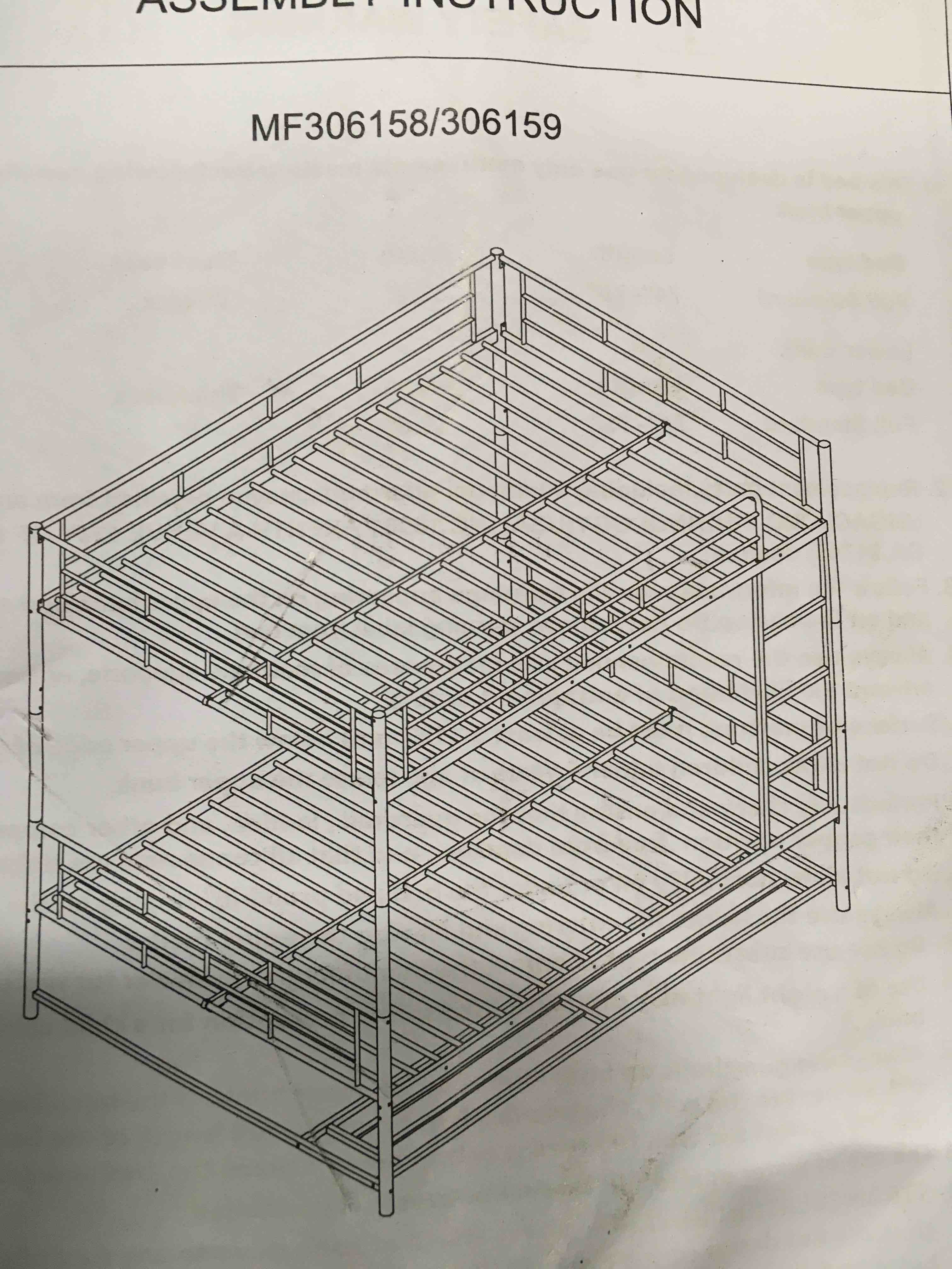 (box 1 of 2) Complete metal bunk bed LOFT BED- BLACK