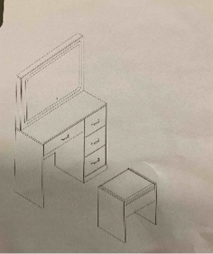 White Make Up Vanity Table With Chair