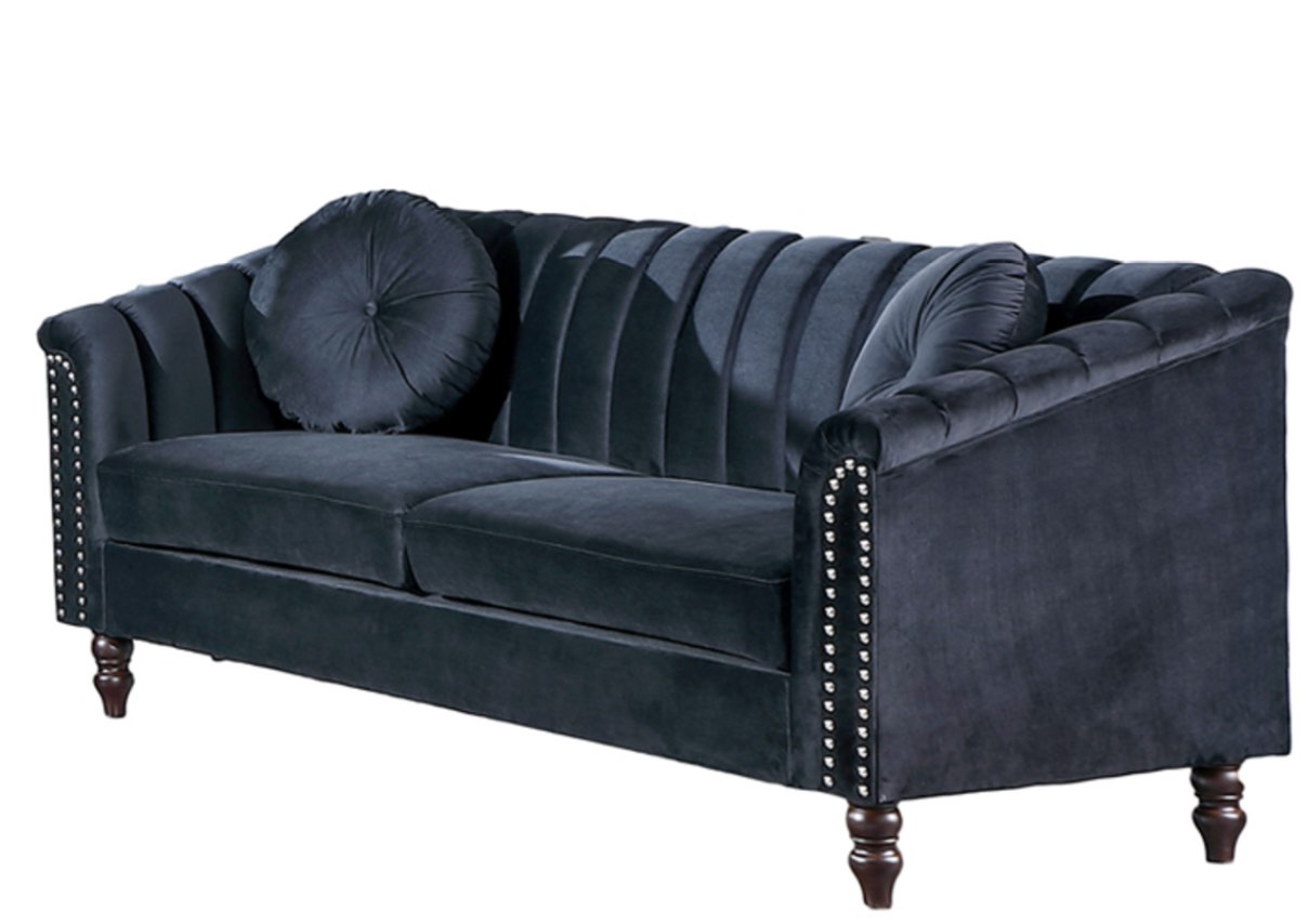 1-Piece Living Room Sofa Set in Black