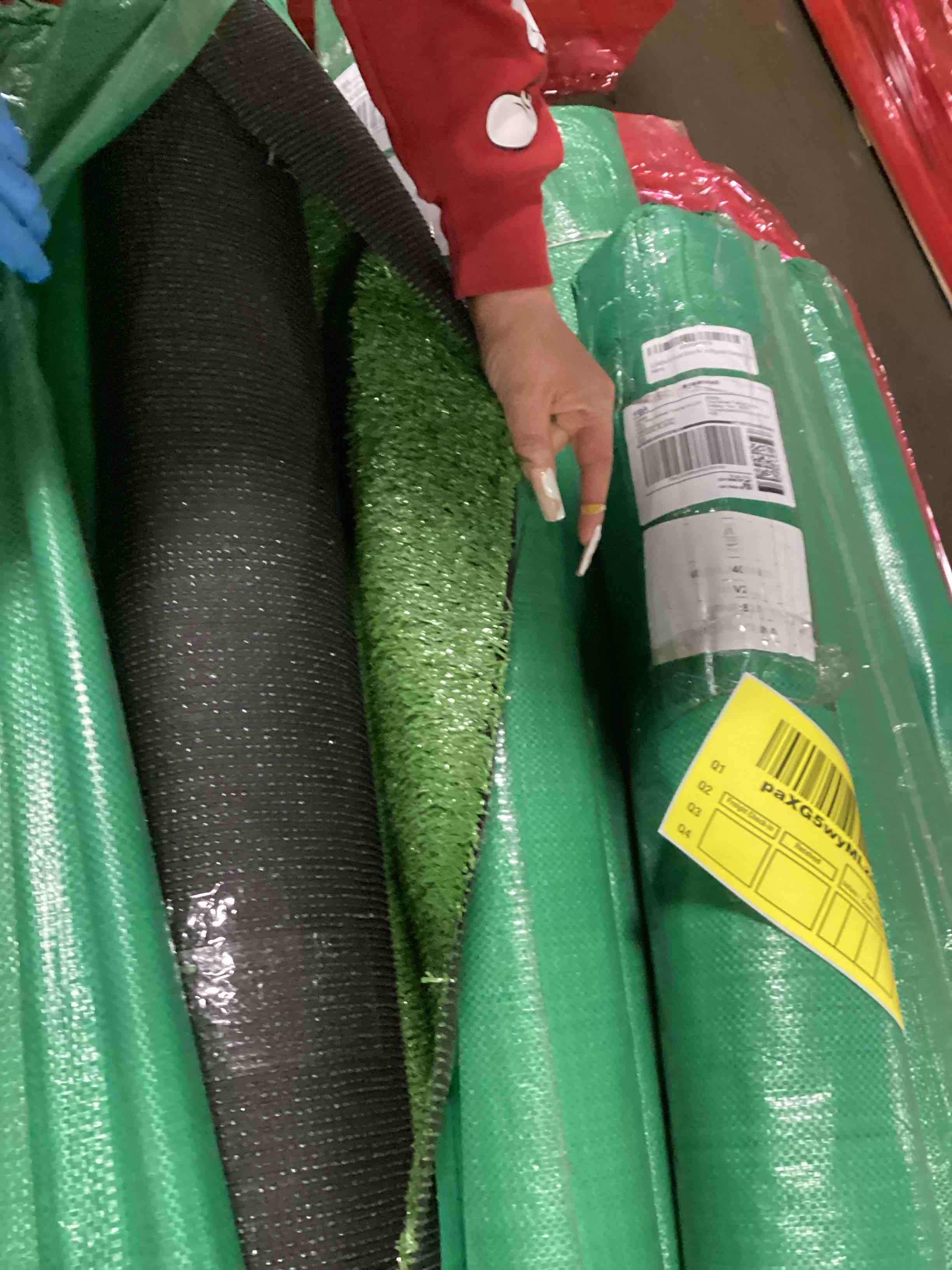 Artificial Grass Rug 0.4IN(10MM) 5FTx8FT Synthetic Grass Turf Rug Indoor Outdoor Garden Balcony Lawn Landscape Faux Grass Rug with Drainage Holes